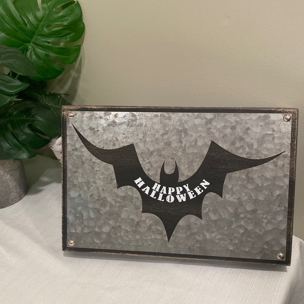 Primitives by Kathy Happy Halloween Bat Decorative Box/Wall Art